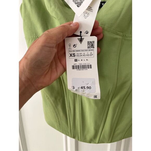 NWT Zara green structured tank XS - Picture 3 of 4